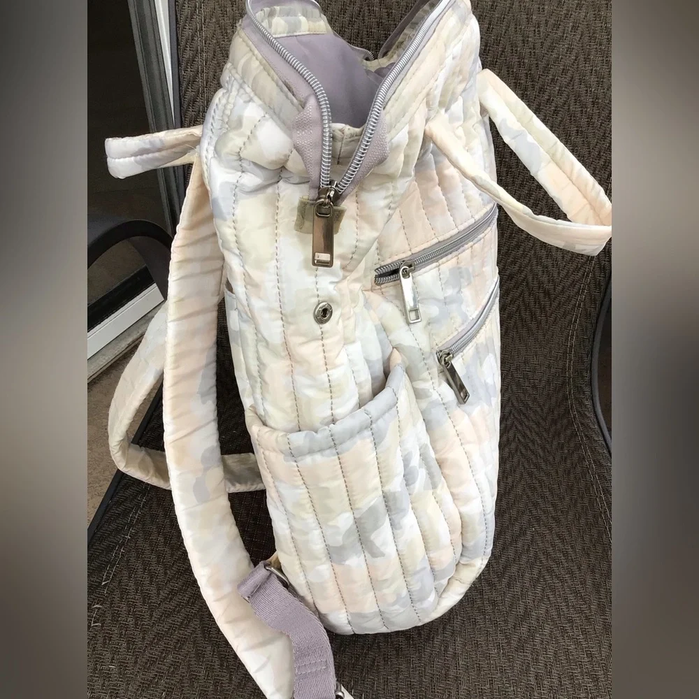 Peach/Gray Camo Quilted SELMA Backpack